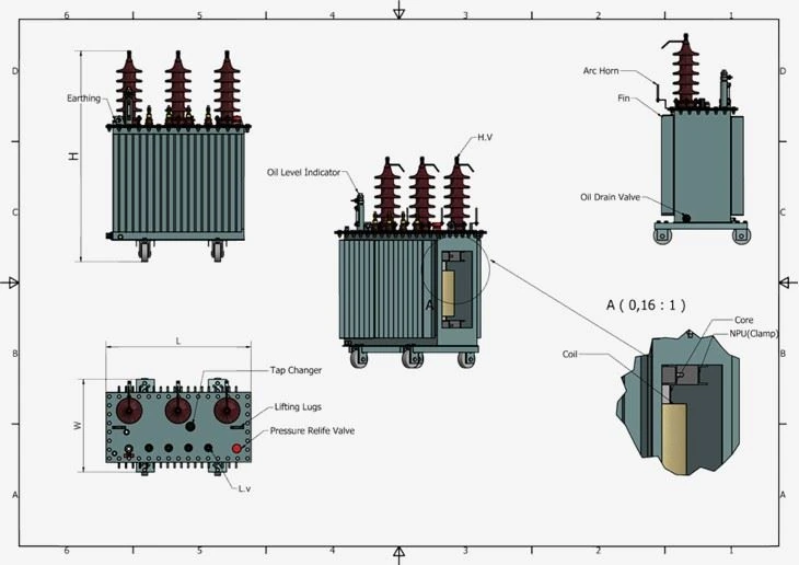 H61 Oil Power 26kv Electric Transformer